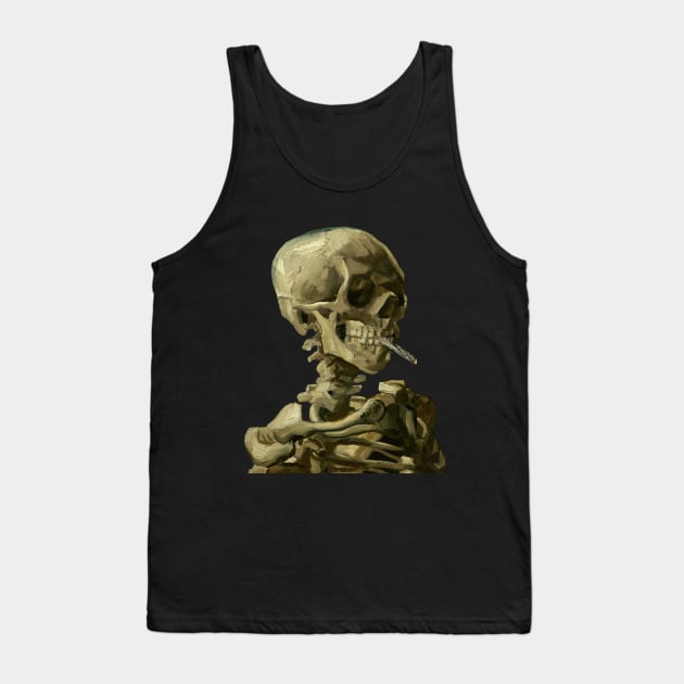 Skull with Burning Cigarette by Vincent van Gogh Tank Top by MasterpieceCafe